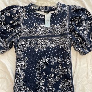Anne Taylor petite navy blouse